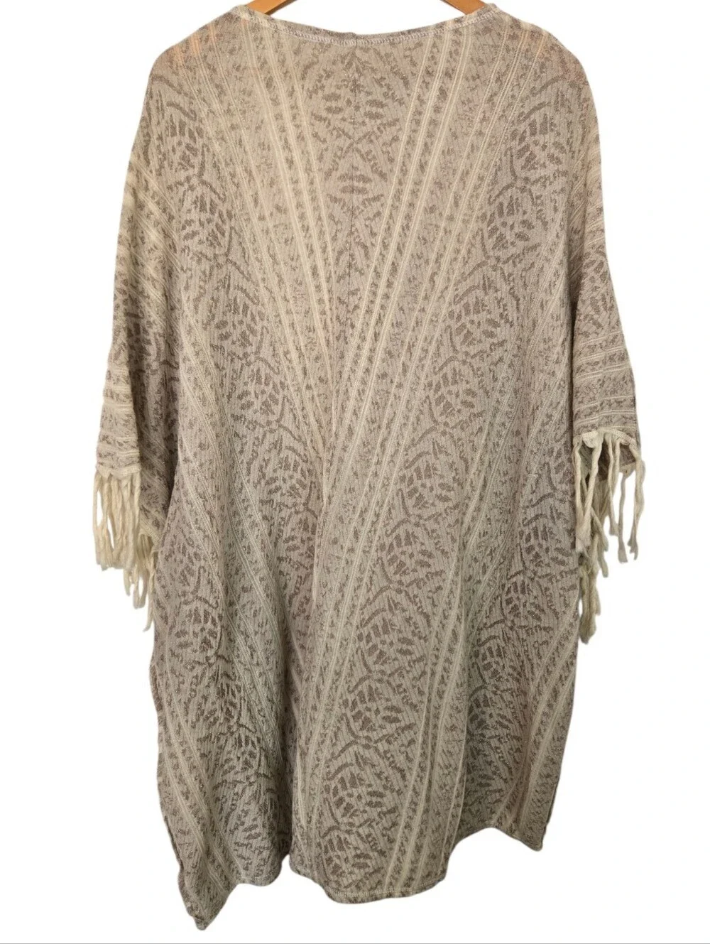 ✨ Free People Metallic Fringe Boho Poncho Kimono | Festival Bohemian Wrap XS/S ✨
